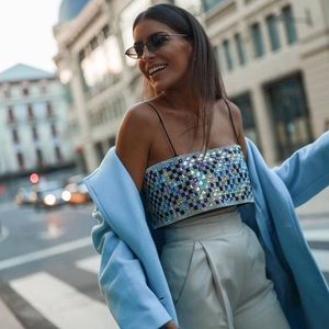 Zara sequin crop top